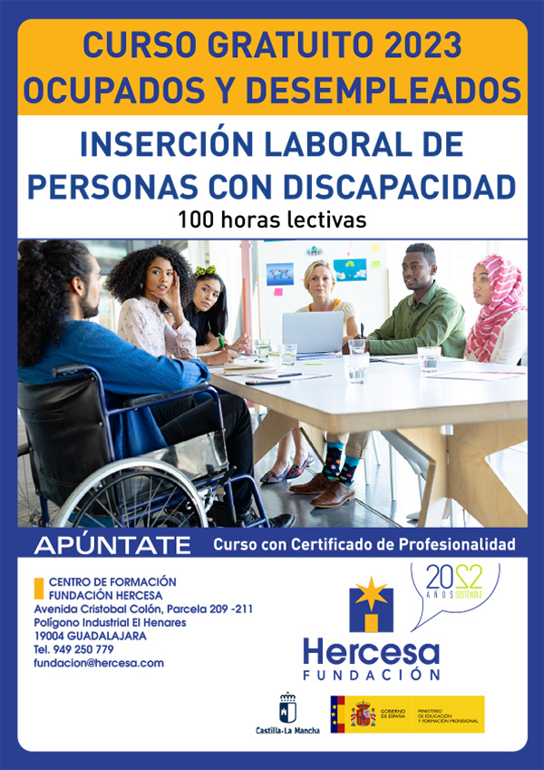 Cartel curso Inserción laboral de personas con discapacidad